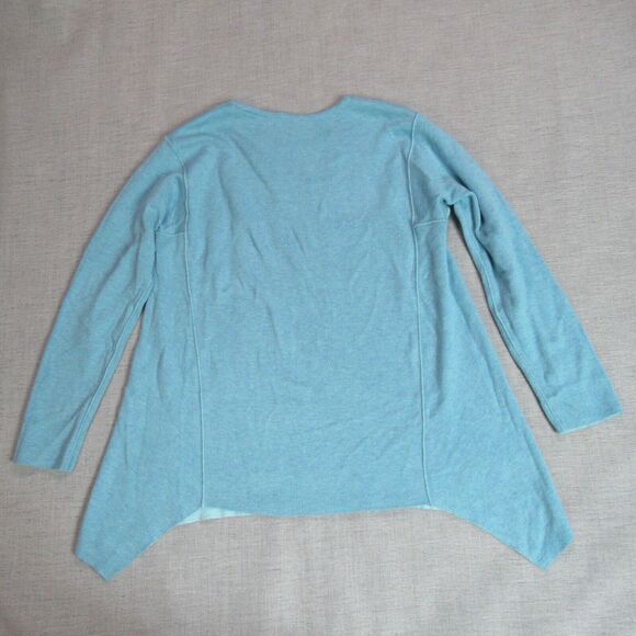 J. Jill Reversible Sweater Womens Size S Blue Sea Green Asymmetrical Hem Casual - Picture 5 of 14
